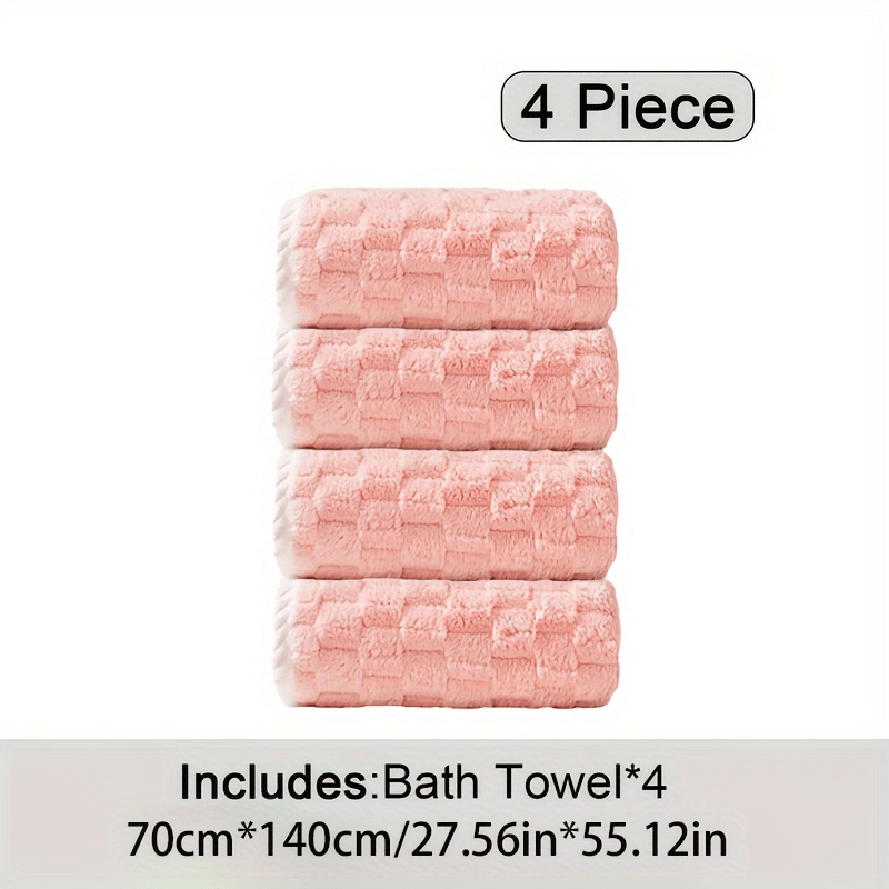 TK 4pcs Super Soft Luxury Bath Towel Set: Quick-Drying, Super Absorbent for Fitness, Spa, Sports, and Bathroom Essentials