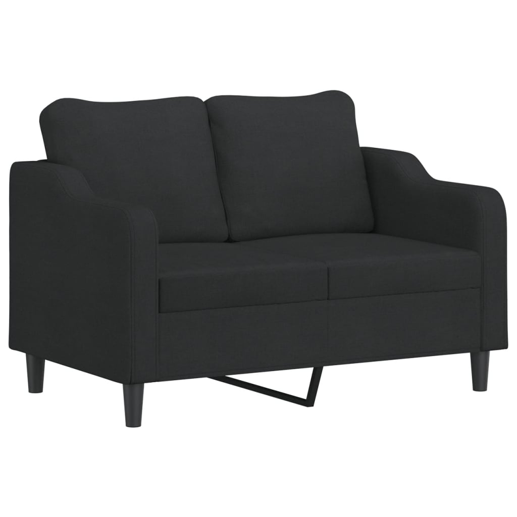 vidaXL Sofá de 2 plazas de tela negro 120 cm