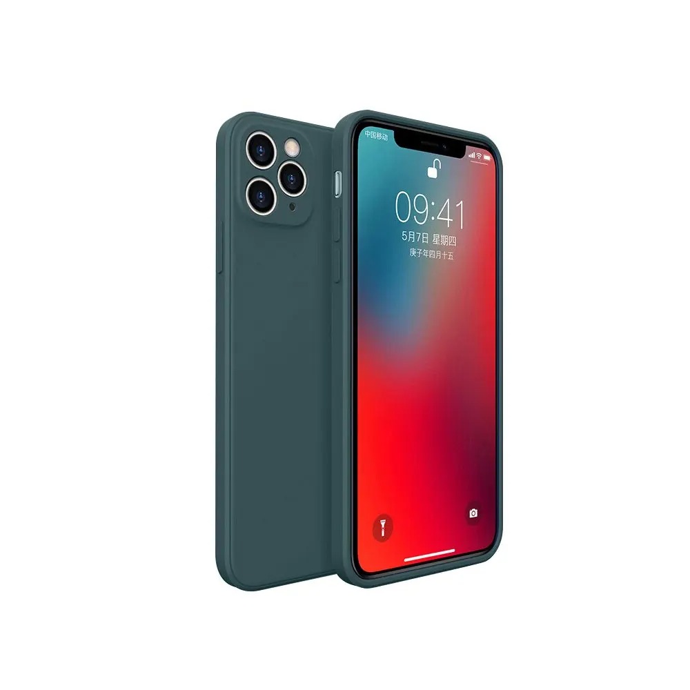 Funda Para Iphone 13 Pro Mini Max Silicona Líquida Flexible Microfibra Suave Forro Protector Cubre Camara Varios Colores Negro Rojo Violeta Verde Oscuro Agua