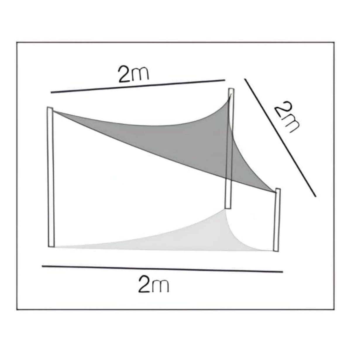 ZYLX SHOPPING - Toldo Vela de Sombra Triangular Impermeable para Exterior Jardín y Terraza, Protección Solar y Lluvia, Poliéster Resistente, Varios Tamaños Disponibles (2x2x2m / 4x4x4m), Color Marrón / Gris