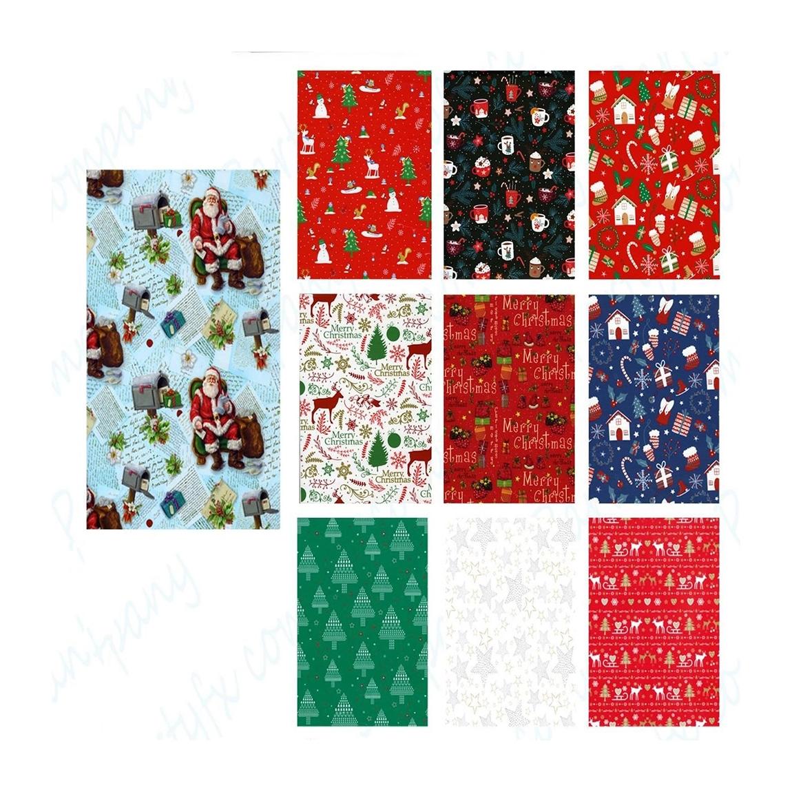 PlusHome Papel de regalo 3m x 1m y 5m x 0.7m,hecho en papel de kraft reciclable,Papel de regalo estilo navideña,Cubre regalo navideña,Papel de regalo.Coincidencia aleatoria de patrones.