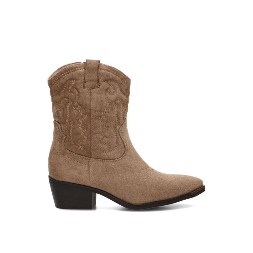 Botin Campero Etika - Mujer - Tacón Medio - Modelo 110565 - Color Taupe