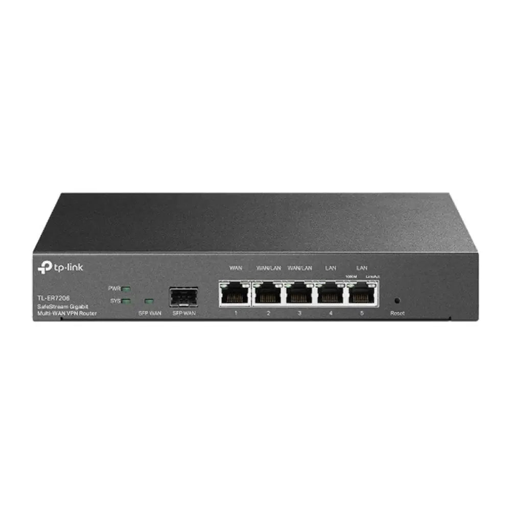 TP-Link - Switch 4 puertos Gigabit 1 SFP con gestión centralizada en la nube y VPN IPsec hasta 100 túneles para red empresarial