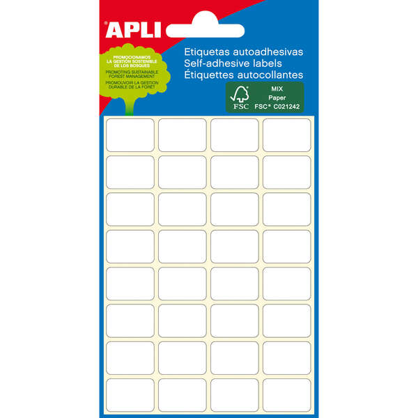 Apli etiquetas minibolsa blancas Ø 13.0mm 6 hojas