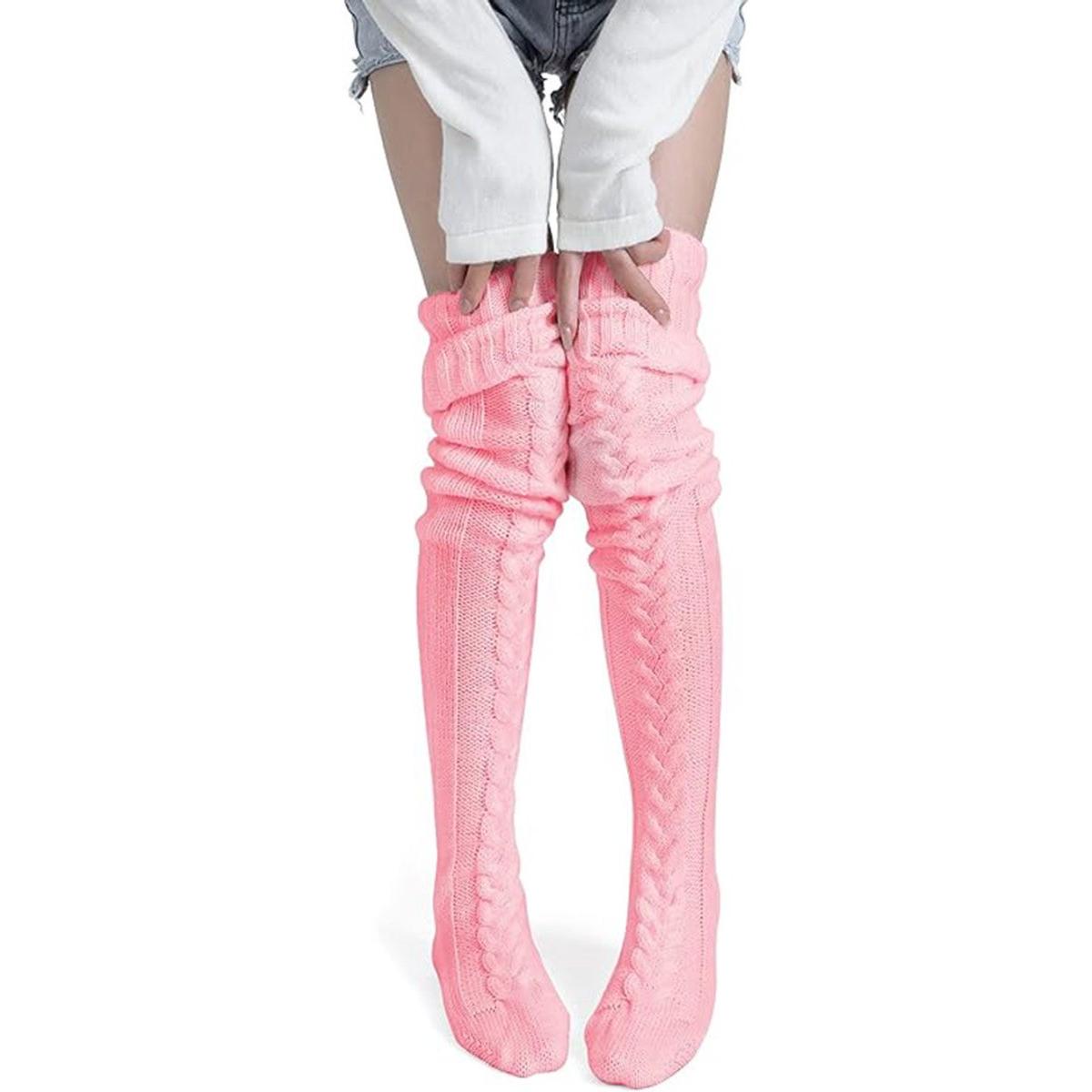 Calcetines - Calcetines hasta la rodilla para mujer - Calcetines de invierno de punto hasta la rodilla para mujer - Calcetines para botas - Calcetines cálidos de punto para mujer - Calcetines para botas - Calcetines cálidos para mujer - Calcetines largos