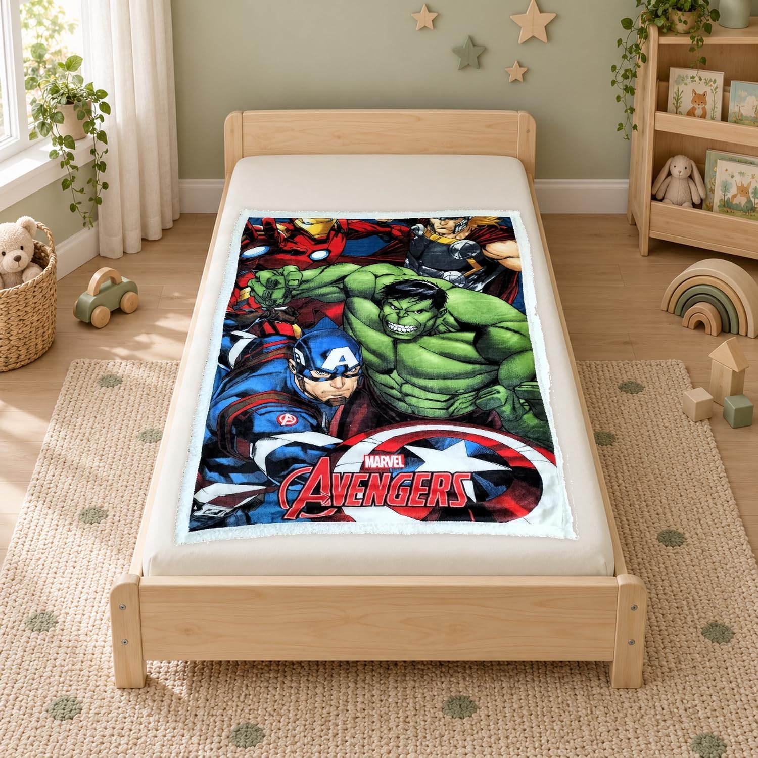 Disney - Manta Sedalina Sherpa Avengers 100 x 140 cm suave Invierno cómoda Oficial