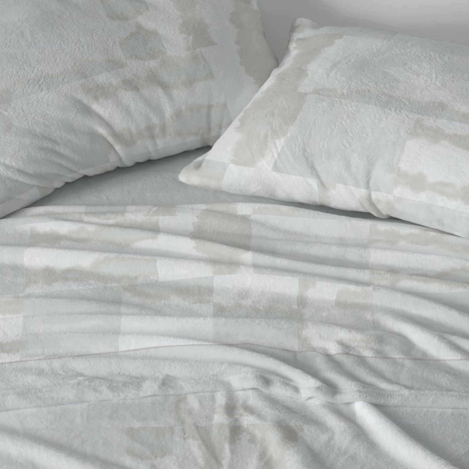 Juego Sábanas BURRITO BLANCO Tejido Nacarina Diseño Texturas Suaves Cielo - Tacto Suave, Gran Calidez - Cama 90-200cm