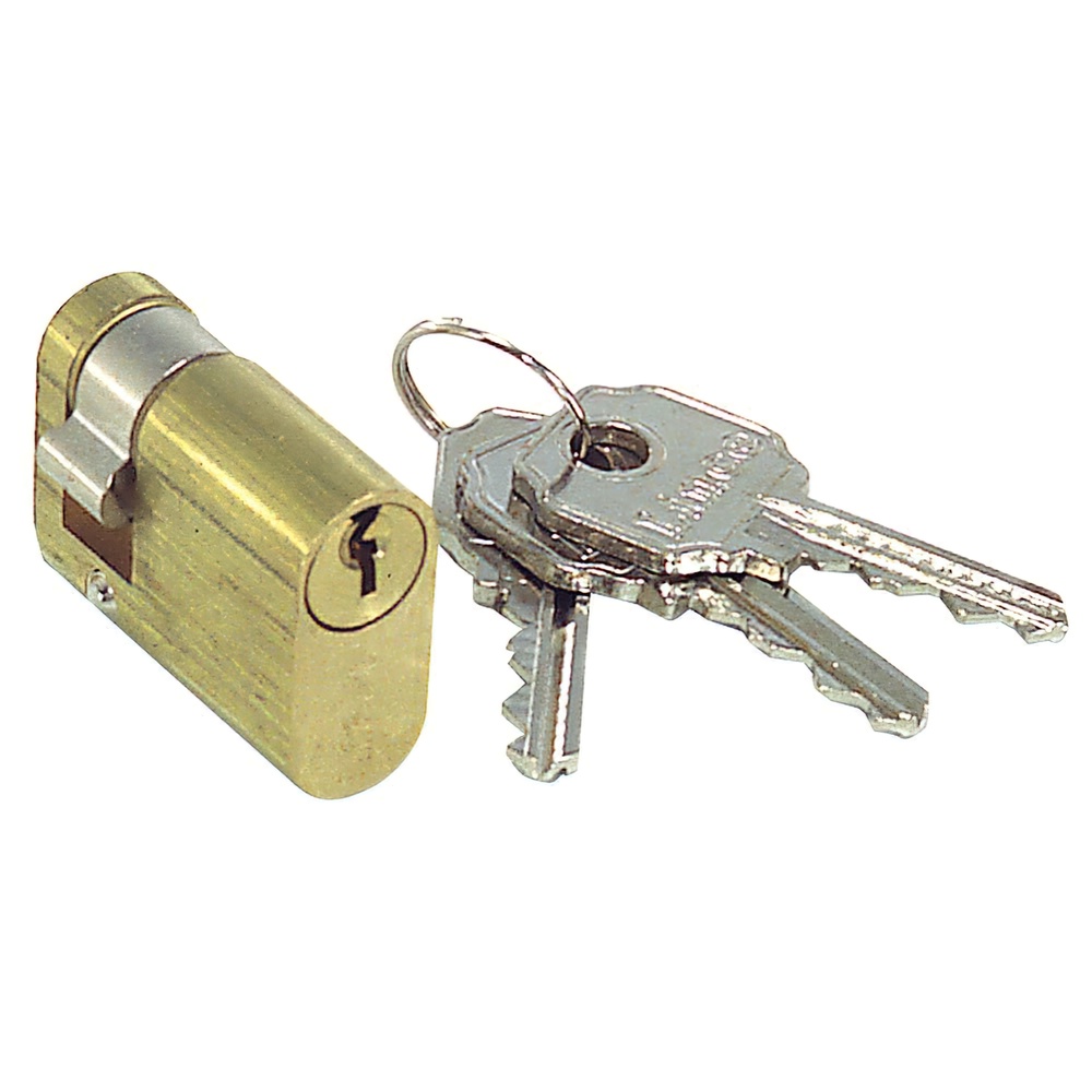 LINCE Cilindros y Medios Cilindros de Seguridad en Latón | Bombines de Perfil Europeo (Europerfil) y Perfil Ovalado para Puertas de Entrada, Paso, Trasteros, Persianas Comerciales y Garajes | Medidas 27 mm, 30 mm, 54 mm (27x27) y 60 mm (30x30) con 3 Llave