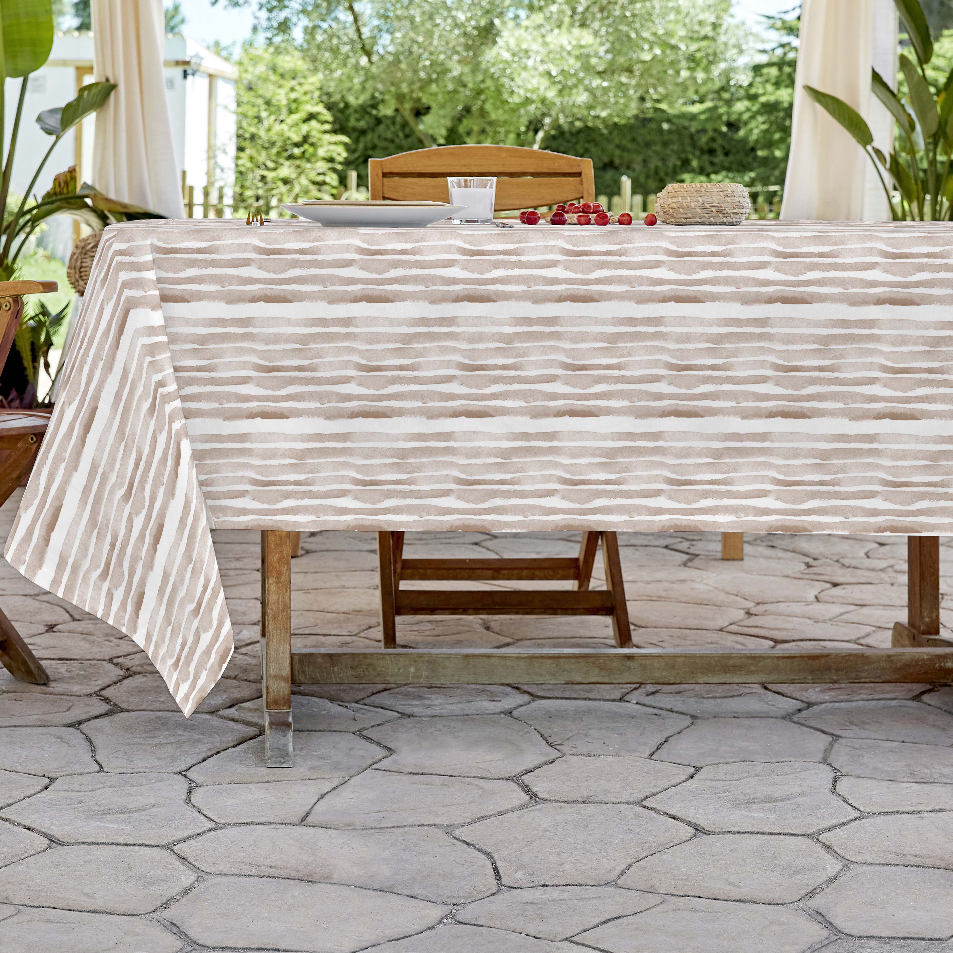 SANDAL - Mantel de Tela Estampado y Antimanchas - Mantel para Interior y Exterior - 4 modelos diferentes - Modelos Rayas - 140x200 / 140x250
