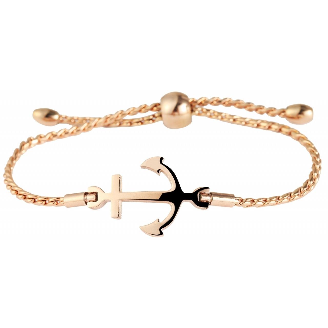 Akzent® Pulsera Dourada Âncora em Aço Inoxidável