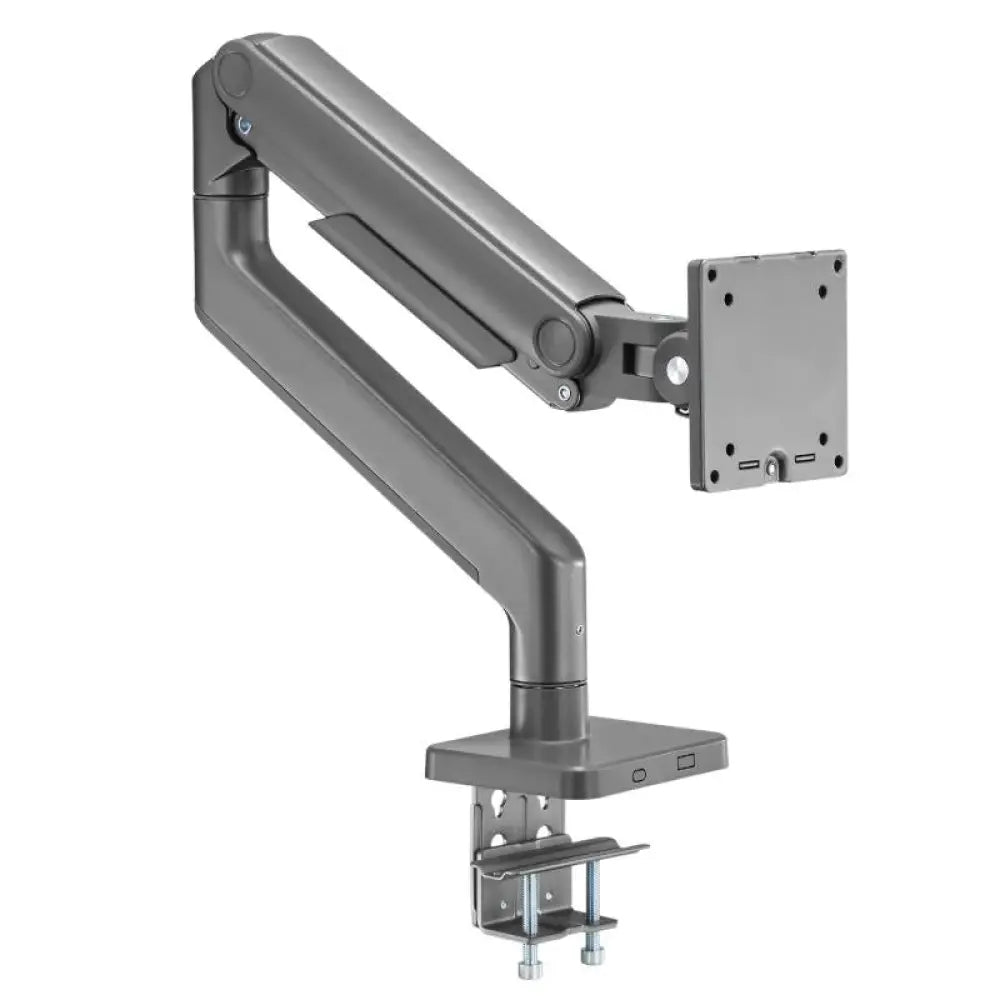 Ewent - Soporte de monitor individual pesado EW1529 con brazo ajustable hasta 49 pulgadas y 20 kg, compatible VESA 75x75 y 100x100, diseño ergonómico para escritorio