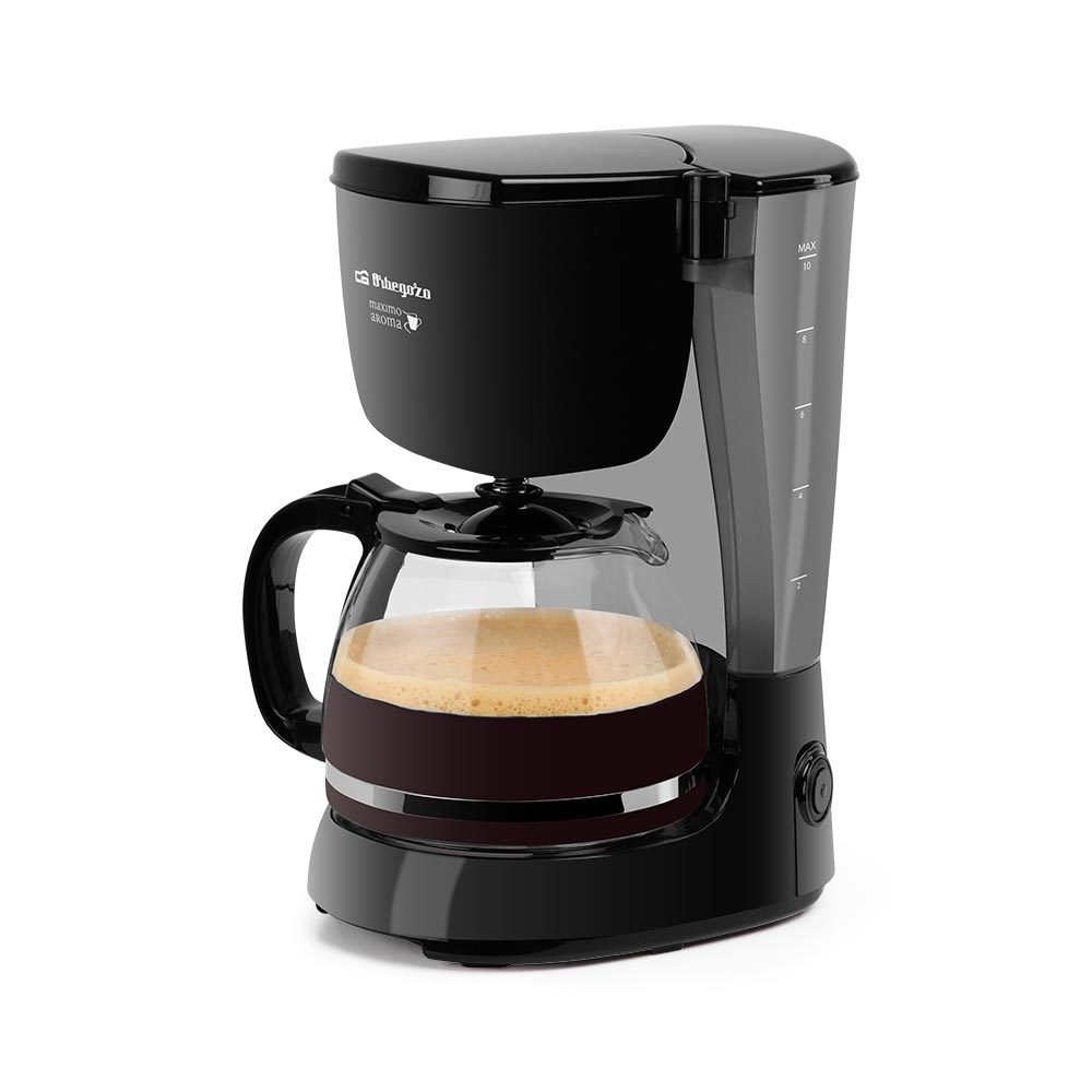 Orbegozo CG 4061 Cafetera de Goteo 750W – Capacidad 12 Tazas (1.25L), Jarra Apta para Lavavajillas, Filtro Permanente Extraíble, Placa Antiadherente