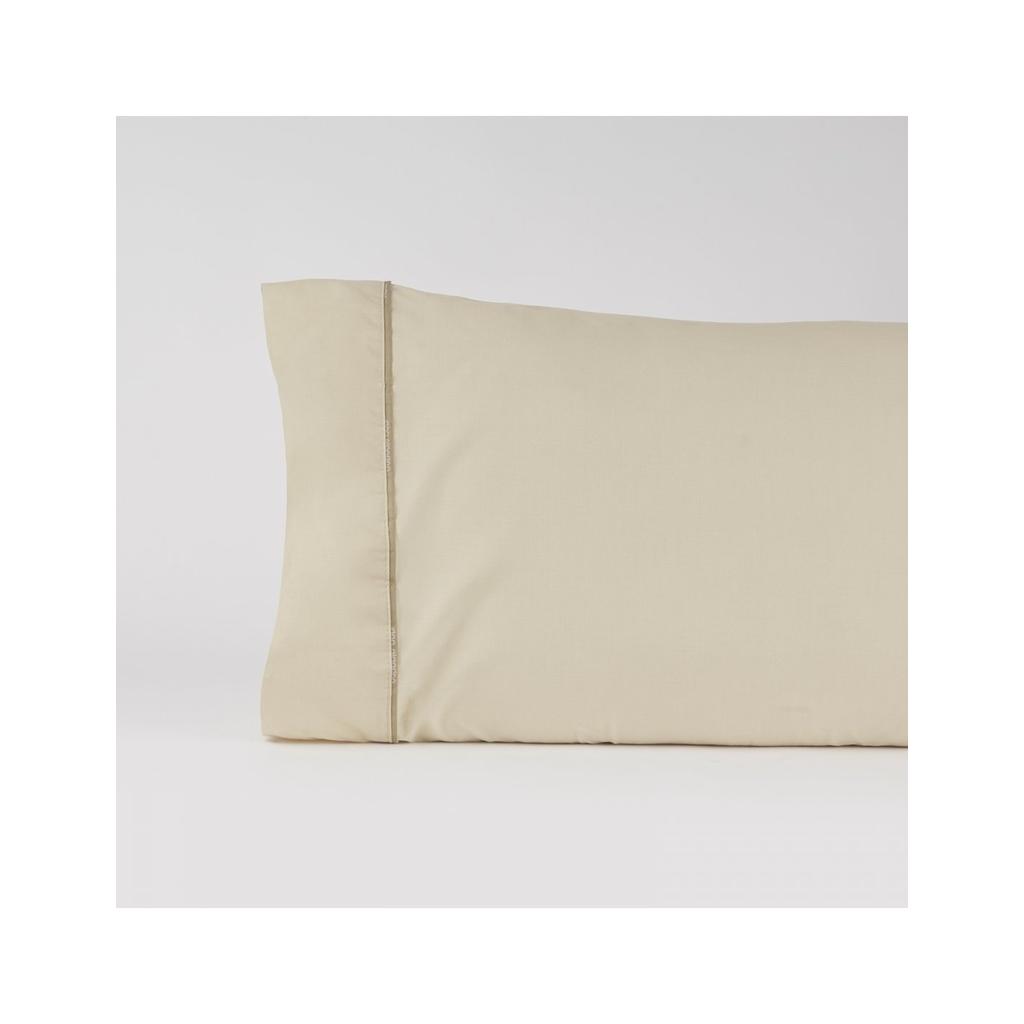 Funda de Almohada, Color Beige, 100% Algodón Percal, 180 Hilos, Don Algodón