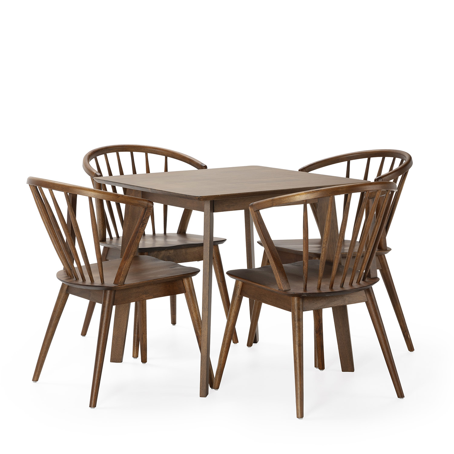VS Venta-Stock Juego de mesa 80x80 cm y 4 sillas de comedor Mura