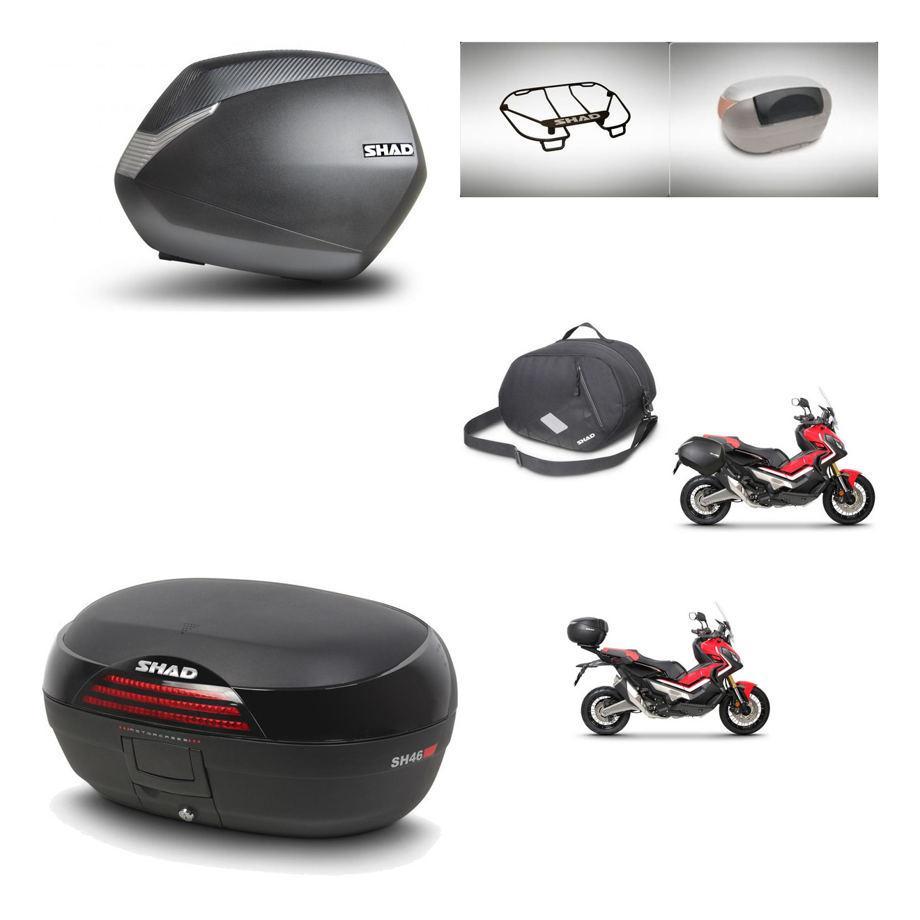 Baul Trasero + Maletas Laterales + Accesorios + Herraje 3P + Herraje Montaje Sh36 Sh 36 Sh46 Sh 46 New Model KIT-265401
