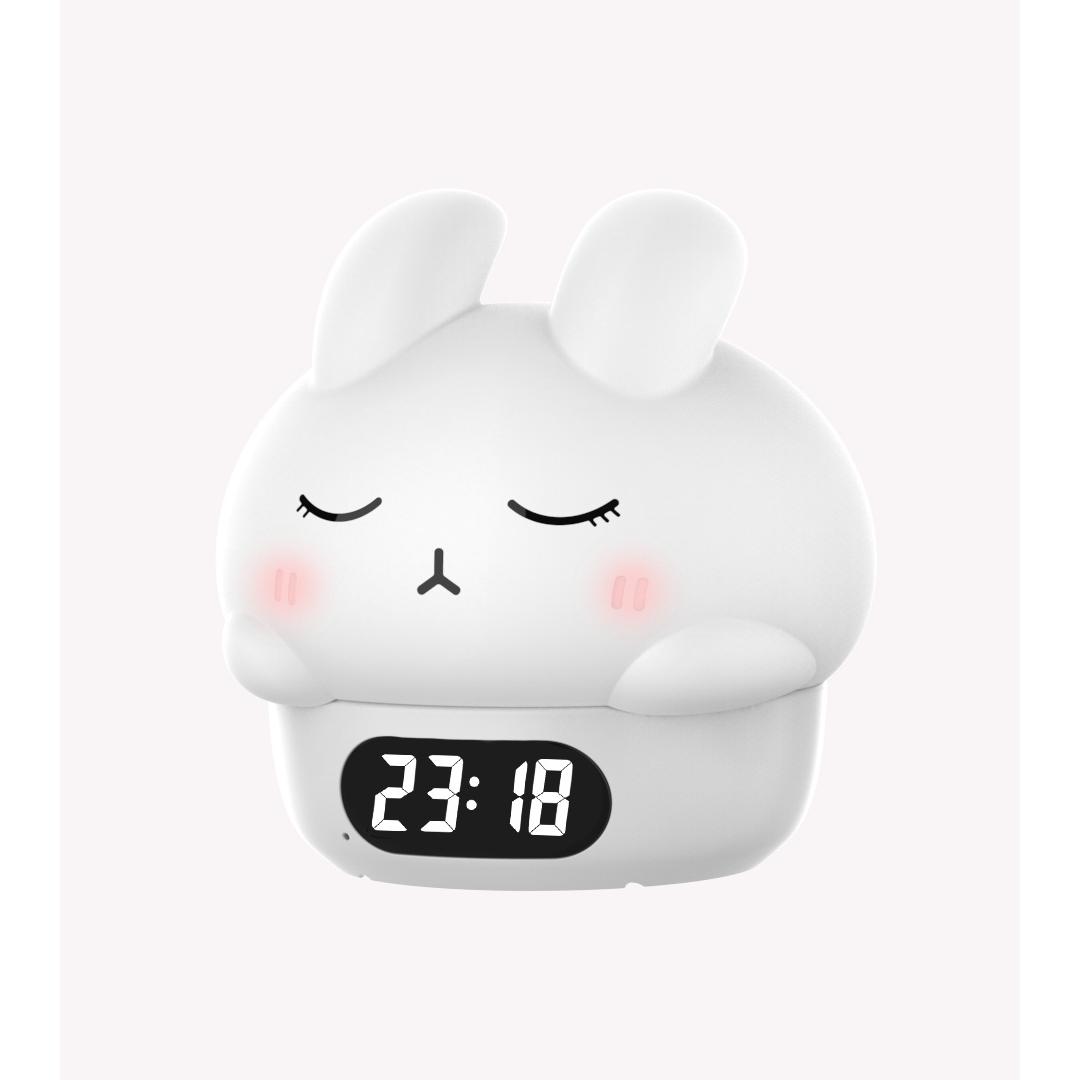 Despertador 5 en 1, despertador de dormitorio, con luz nocturna de 10 colores, dimmer, despertador doble, volumen de despertador ajustable, 12 / 24 horas, somnolencia, despertador lindo, regalo de reloj perfecto