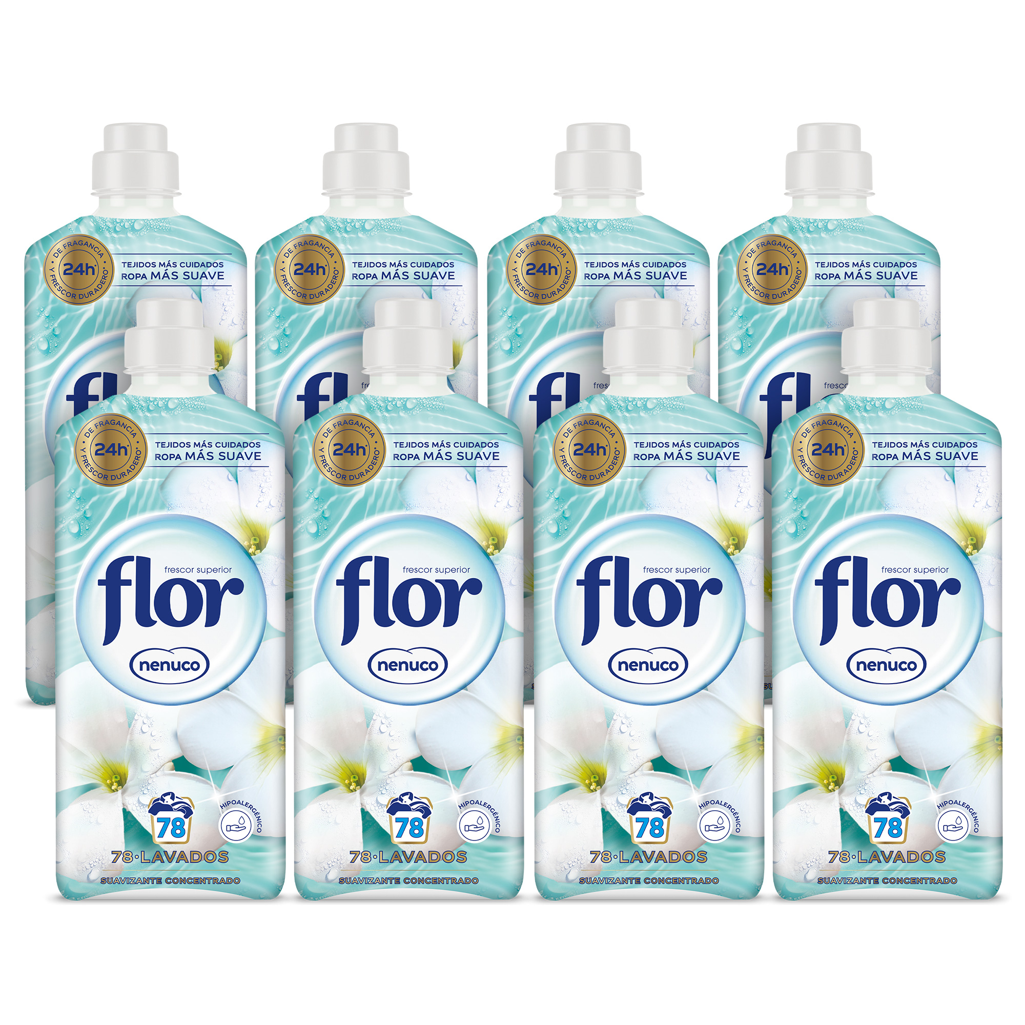 Flor Nenuco Suavizante Concentrado para la ropa 624 lavados (8 botellas de 78 lavados)