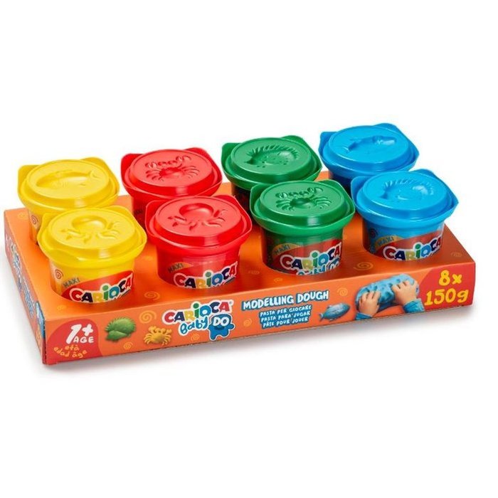 UNIVERSAL PASTA CARIOCA BABY DO 8 COLORES SURTIDOS + BANDEJA BABY DO 17x35x9 Cms.
