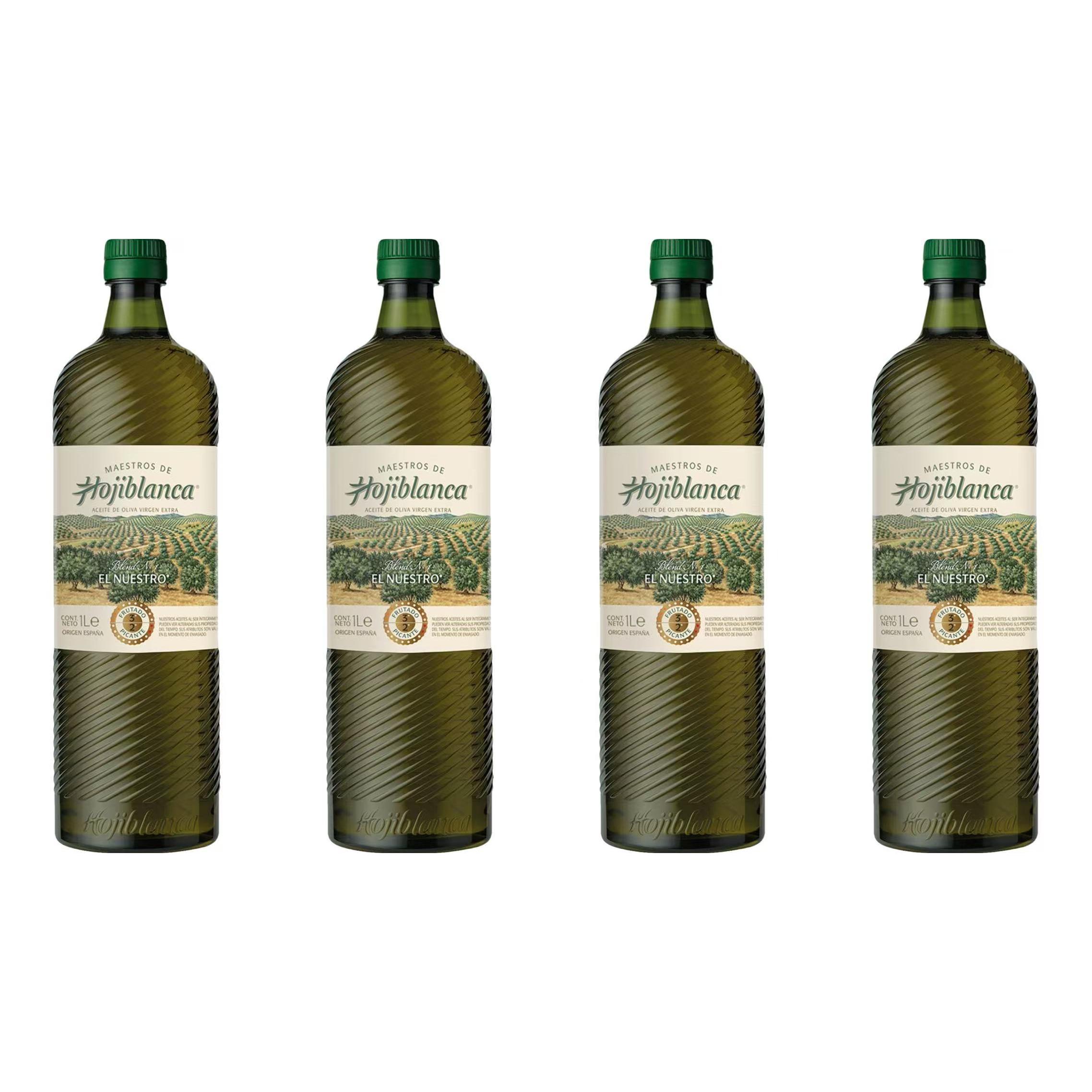 MAESTROS DE HOJIBLANCA aceite de oliva virgen extra botella 1L*4