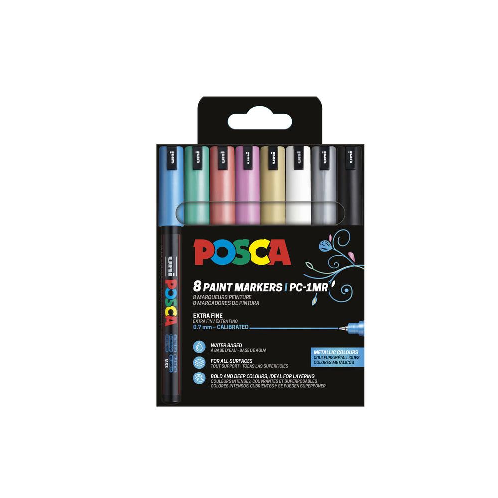 POSCA ROTULADOR UNI POSCA PC-1MR 8 COLORES METALICOS MARCADOR