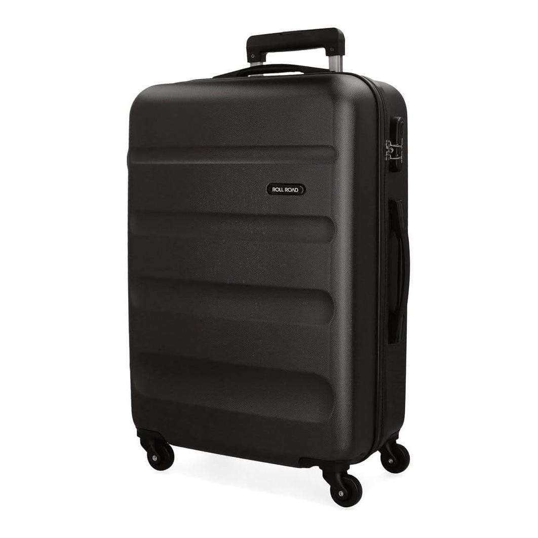 Maleta Mediana Roll Road Flex de 65x46x23 cm, 56 L, 4 Ruedas Multidireccionales, Cierre de Combinación, ABS Resistente