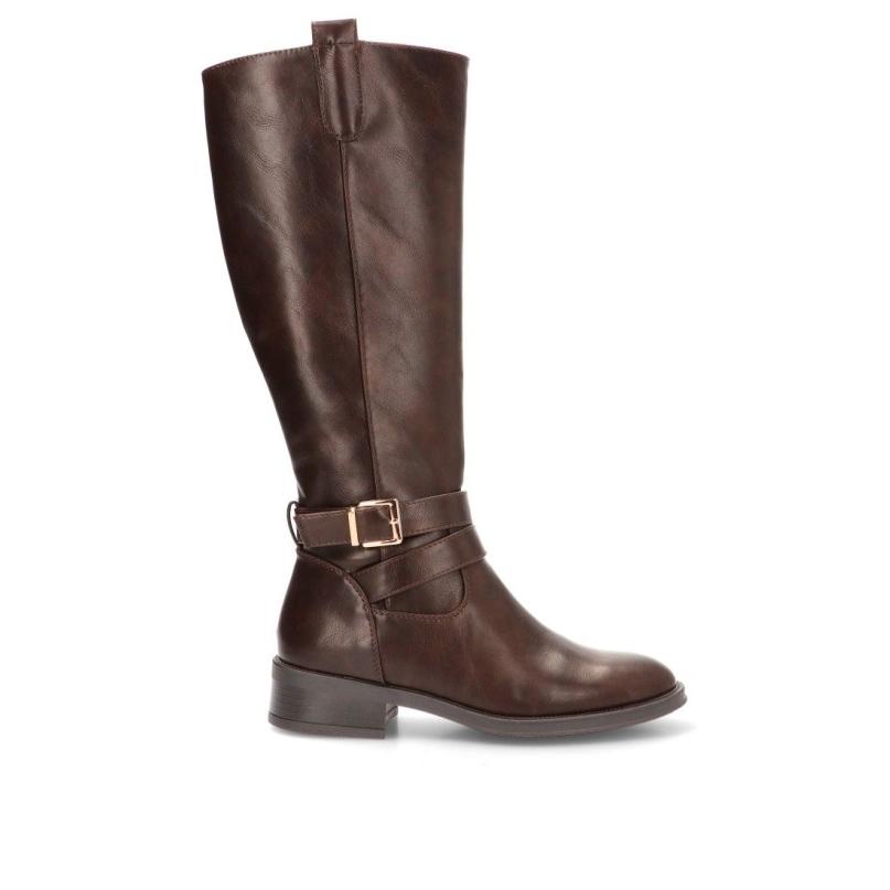 Bota Stay - Mujer - Suela Plana - Modelo 33-2998 - Color Chocolate