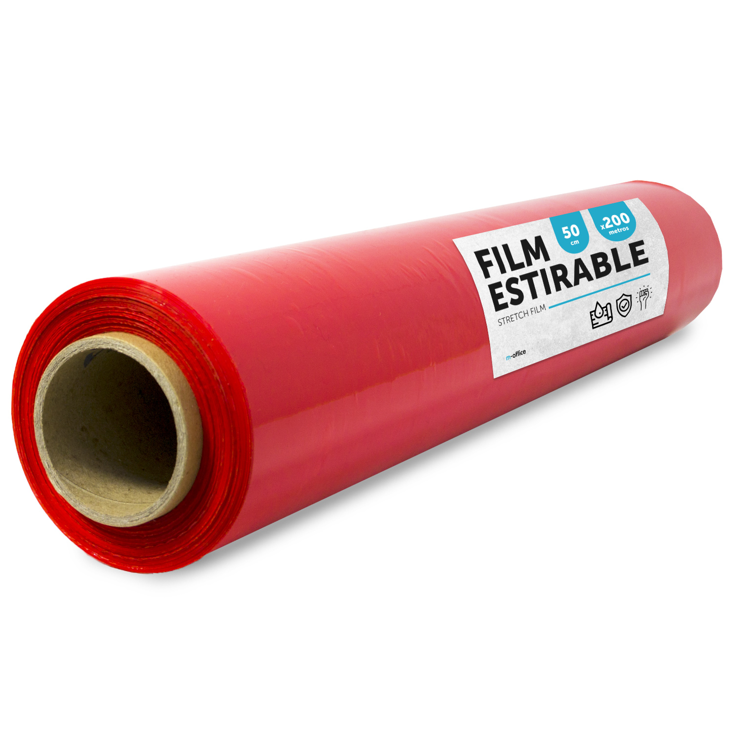 Film Transparente para Embalar, Plástico Cubretodo, Film Transparente para Embalaje de Cajas de Mudanzas, Proteger Muebles y Envíos, Medidas 50 cm x 200 m estirables · m-office