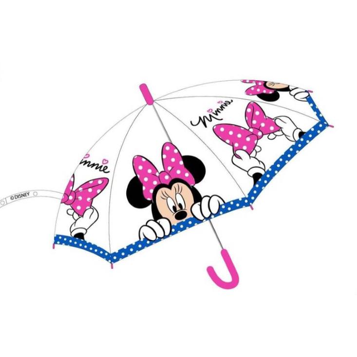 New Import Paraguas Transparente Automático Minnie Disney 43,5cm Producto Oficial Especial Regalos Para Todos