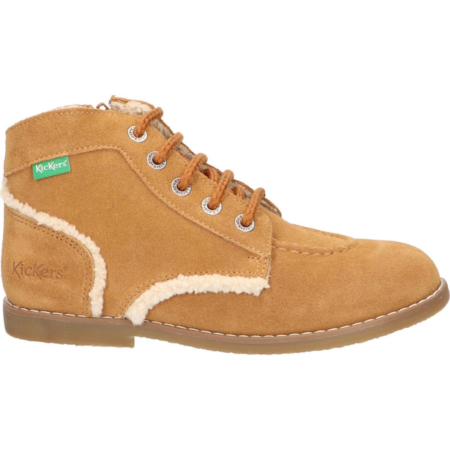 Kickers 739420-30 KOUKCHO 114 CAMEL Women's and Children's Boots, made of leather, feature a cushioned insole and non-slip flexible sole for comfort and safety, perfect for autumn/winter outings.