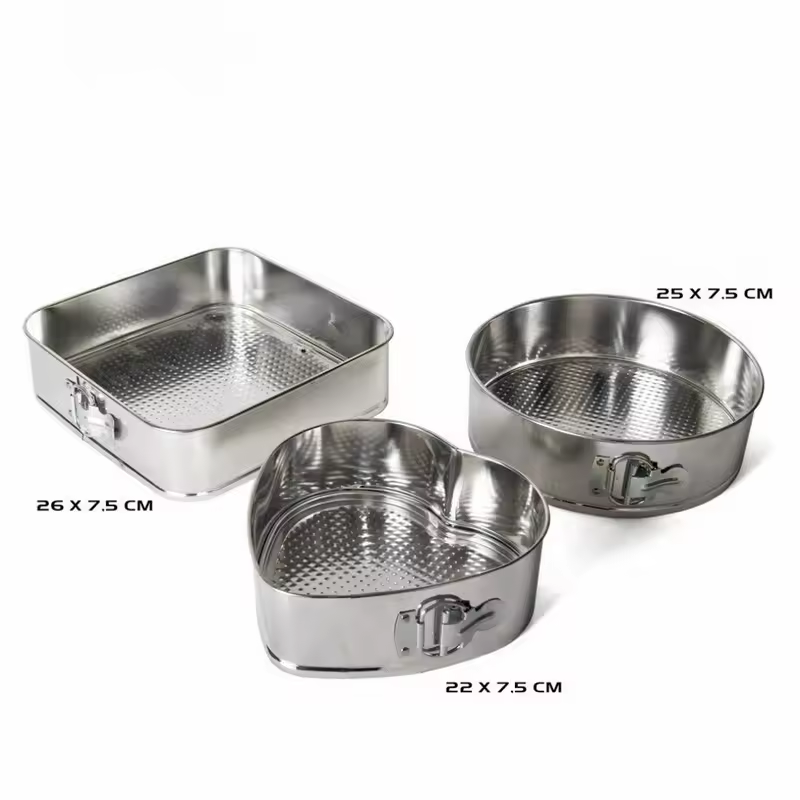 PANTECH- Molde de Horno Desmontable, Molde deBizcocho, 3 Piezas Molde Tarta Desmontable Moldes para Pasteles (3 Piezas Corazón, redondo y cuadrado), diferentes colores.