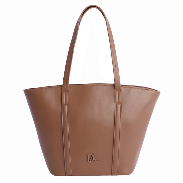 DON ALGODON BOLSO SHOPPER LISO EN COLOR CUERO