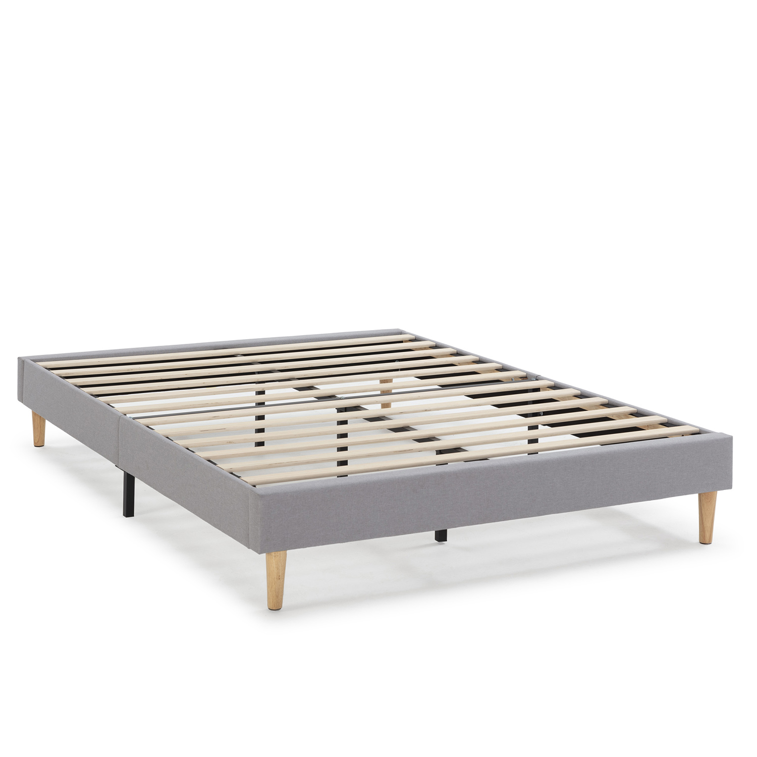 VS Venta-Stock - Base tapizada modelo Aura 150x190cm en color Gris Claro