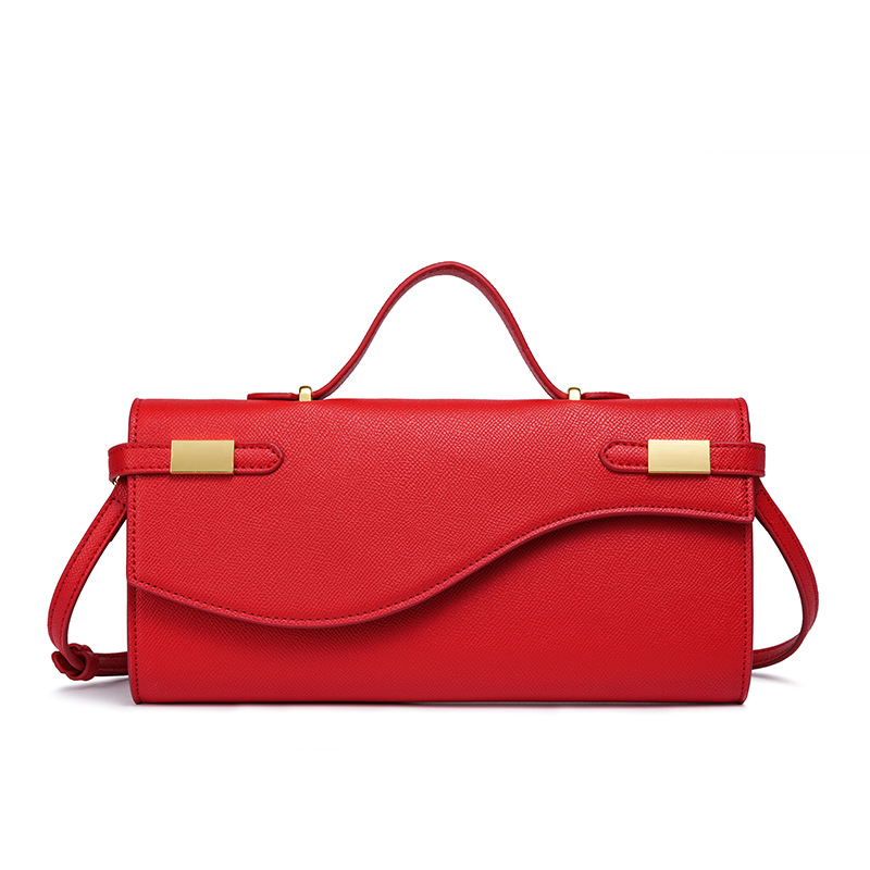 Bolso de hombro largo minimalista para viajes, color sólido, bolso de mano formal para mujer con correa desmontable
