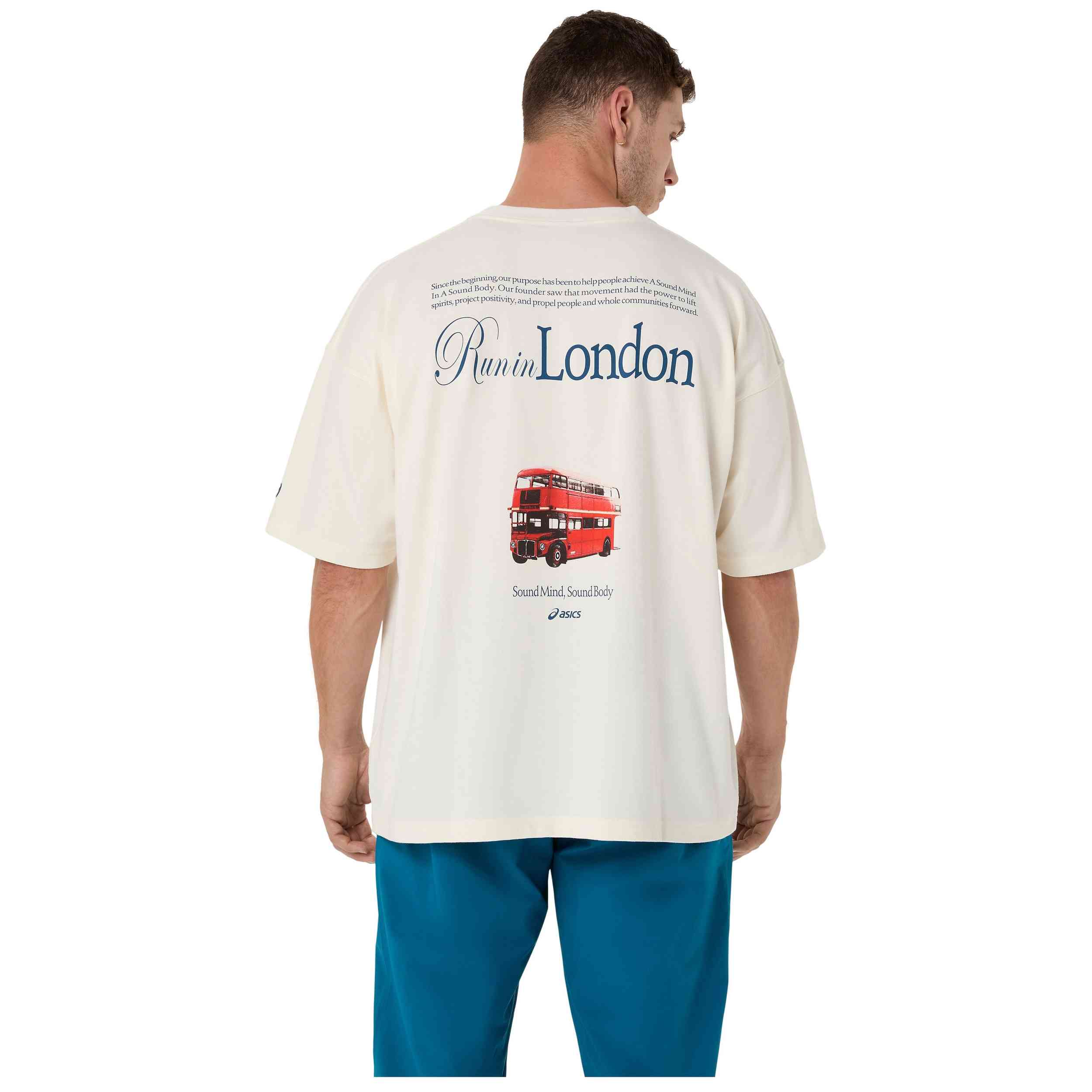 Camiseta De Manga Corta Asics modelo Run in London para Hombre en color Beige
