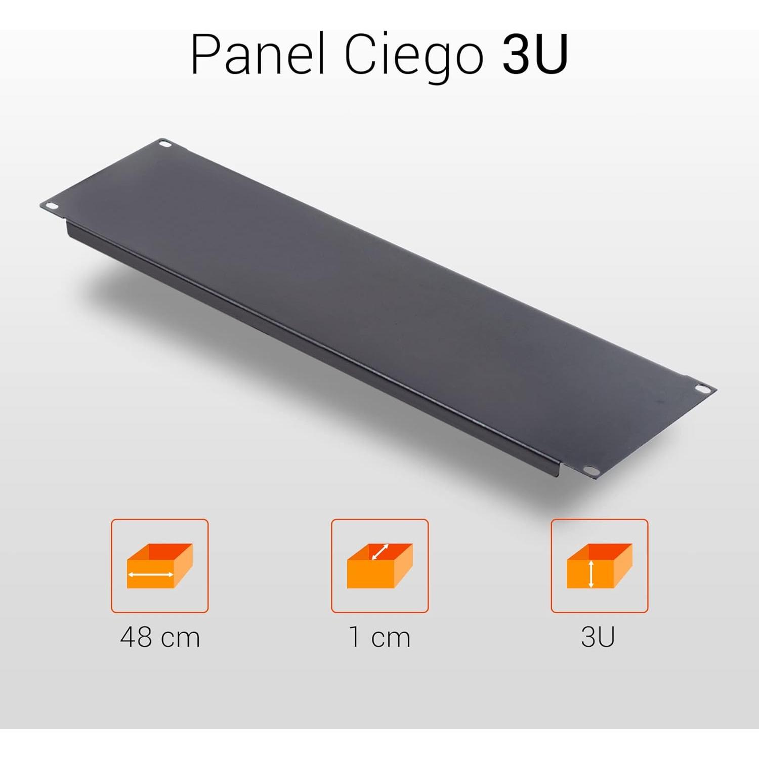 Aiten Data Panel Ciego para Armario Rack 19", Color Negro