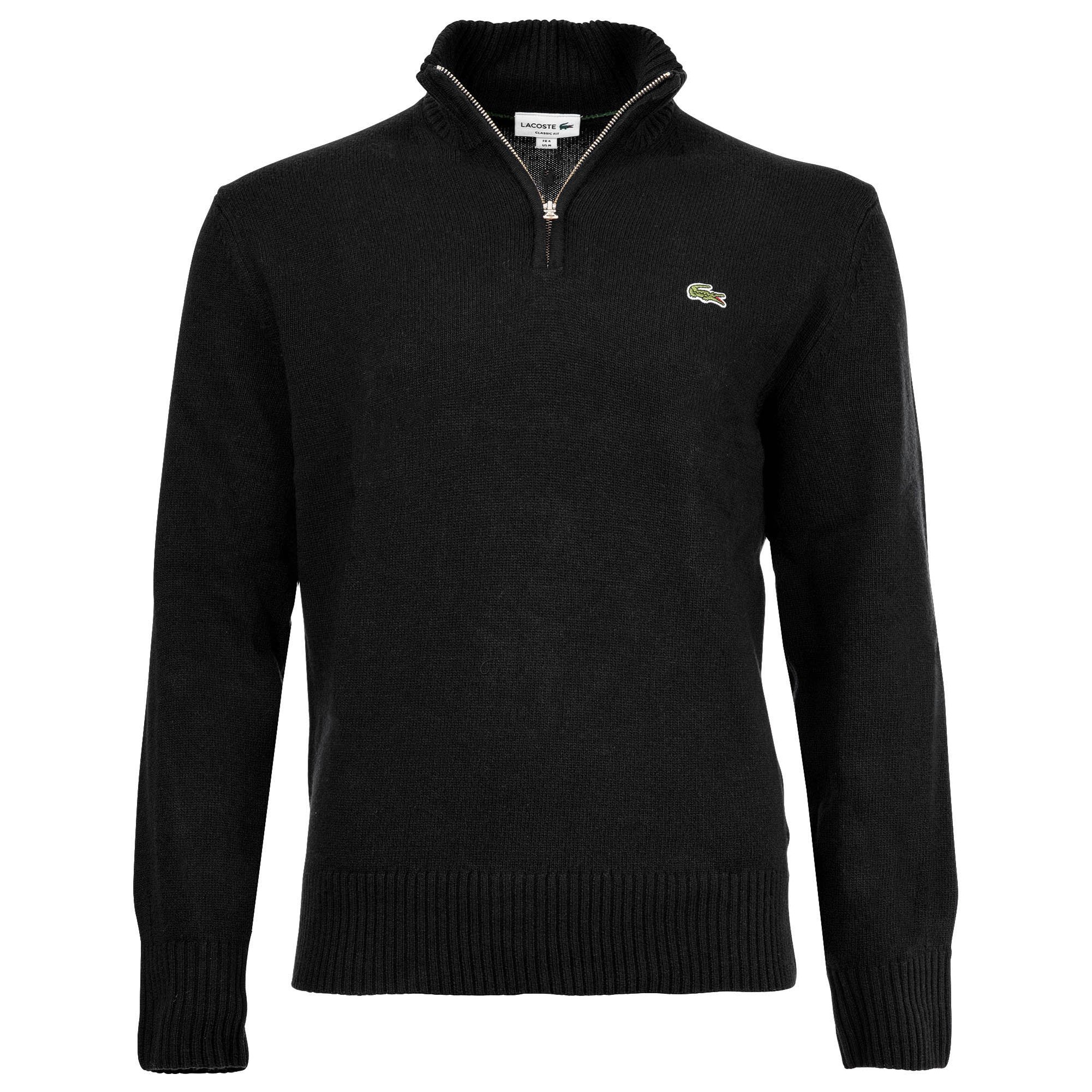 LACOSTE Jersey para hombre - Cuello troyer, punto acanalado, lana