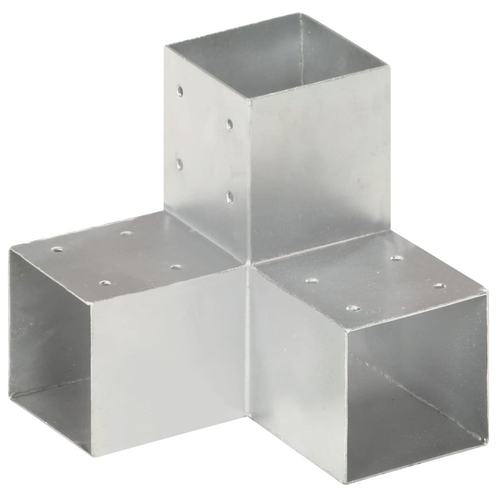 vidaXL Conector de Postes en Forma de Y Metal Galvanizado Soporte Dimensiones 101 x 101 mm,  81 x 81 mm,  71 x 71 mm y mas