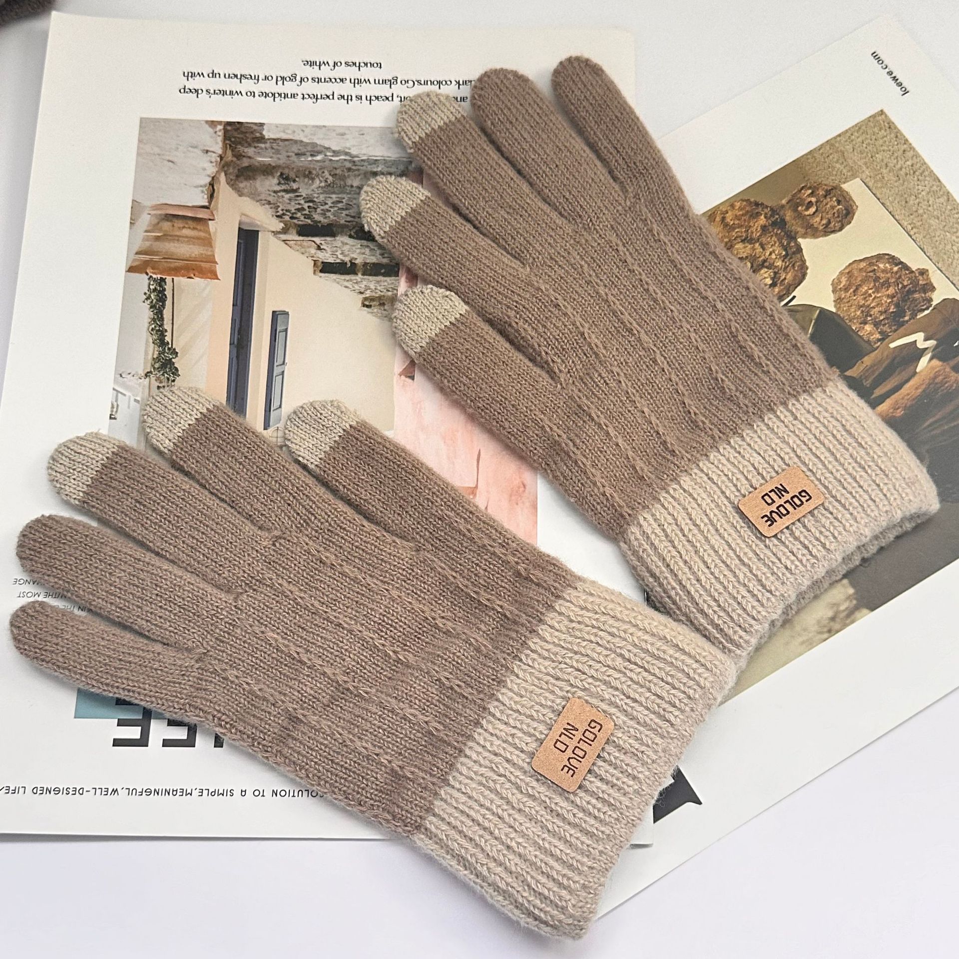 TK Guantes cálidos de invierno para hombres y mujeres con pantalla táctil tejidos más terciopelo engrosado para estudiantes que montan a prueba de viento y frío senderismo al aire libre guantes impermeables y transpirables para motocicletas y bicicletas