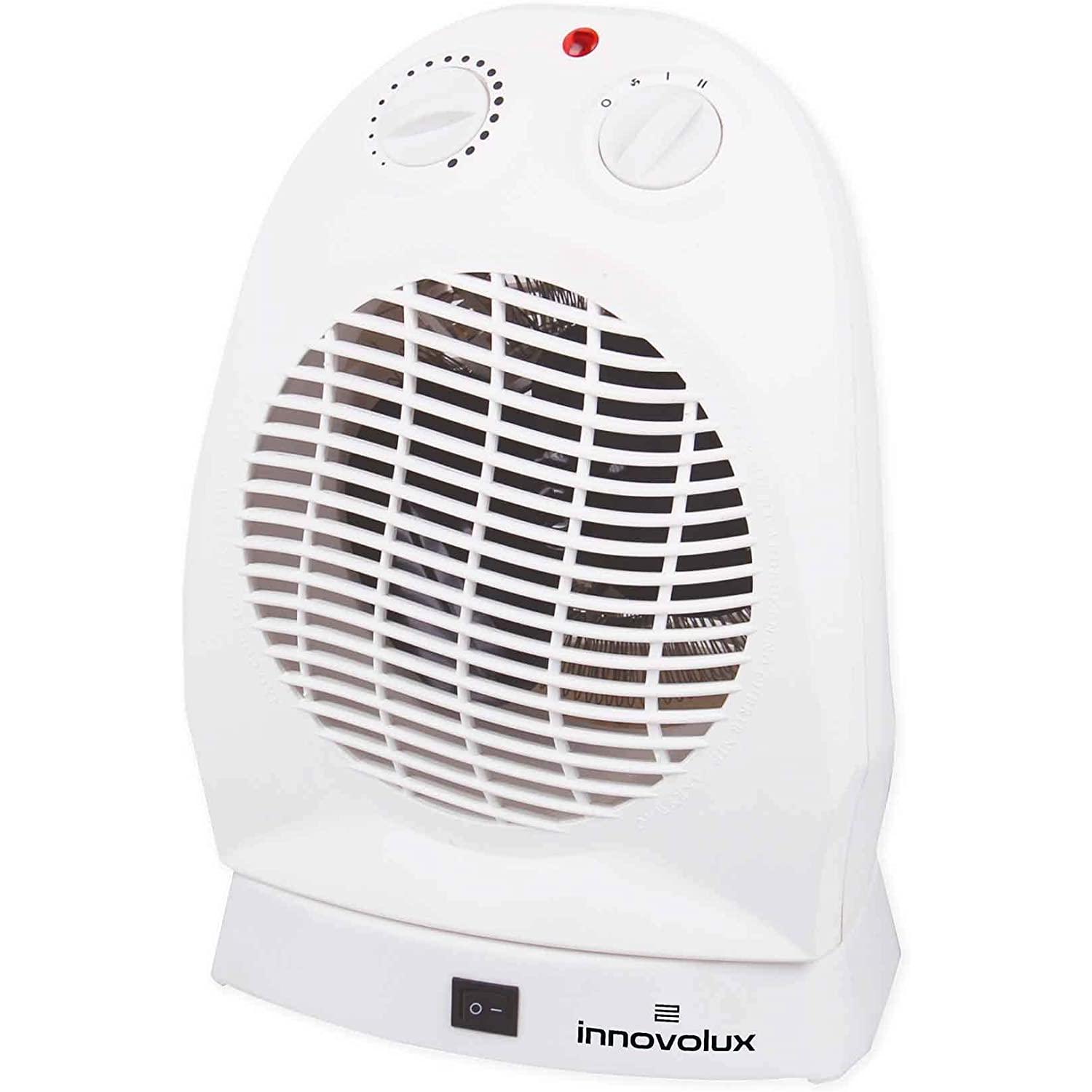 Calefactor Oscilante para Baño, Calentador para invierno, Estufa electrica, Ventilador de Aire Caliente, 2000W, Potencia Regulable,  2 Nivel de veliciodad, Termostato Clasico, sencillo para Baño, Salon, Comedor,