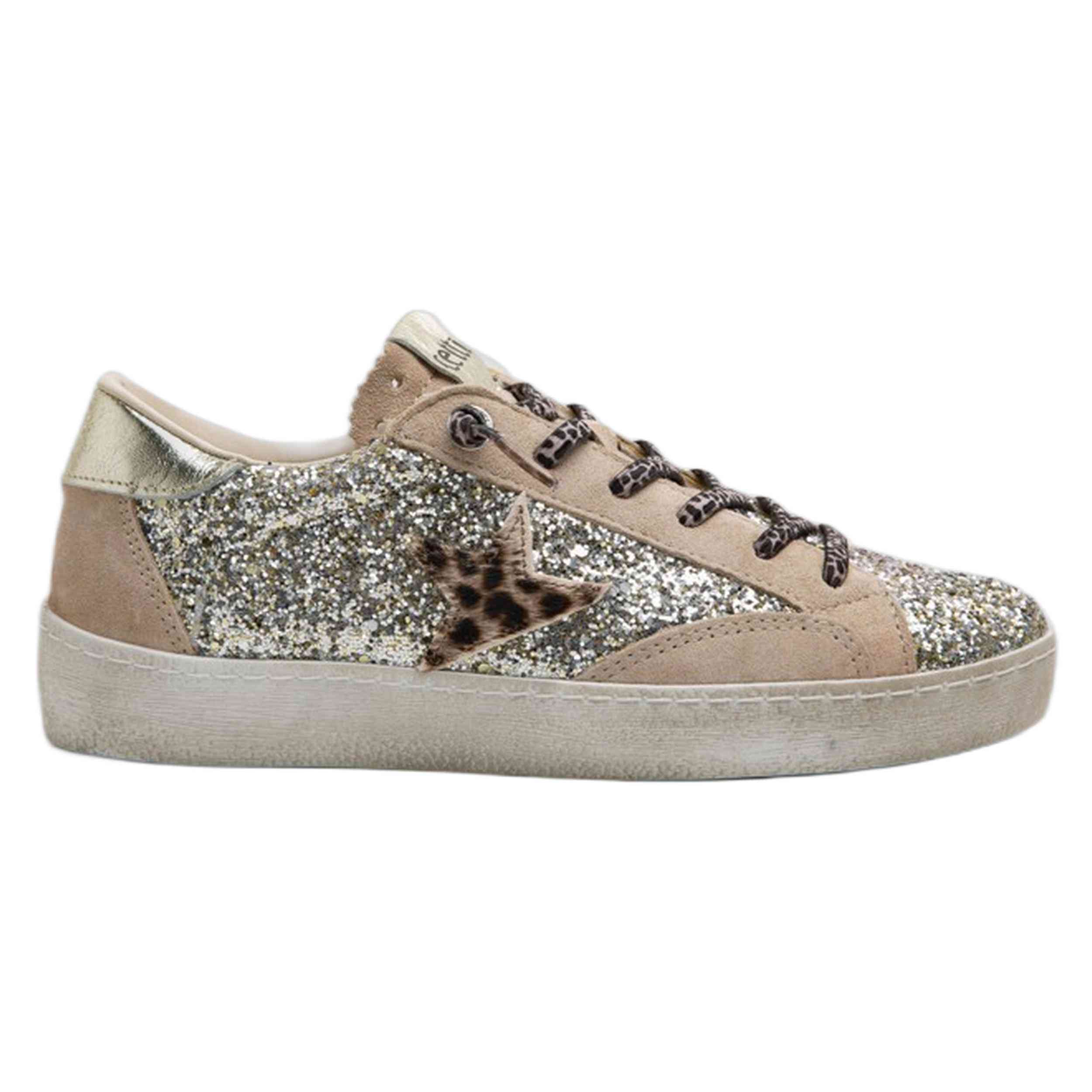 Zapatillas Sneakers Cetti modelo C1342SRAV25-GLITTER para Mujer en color Beige