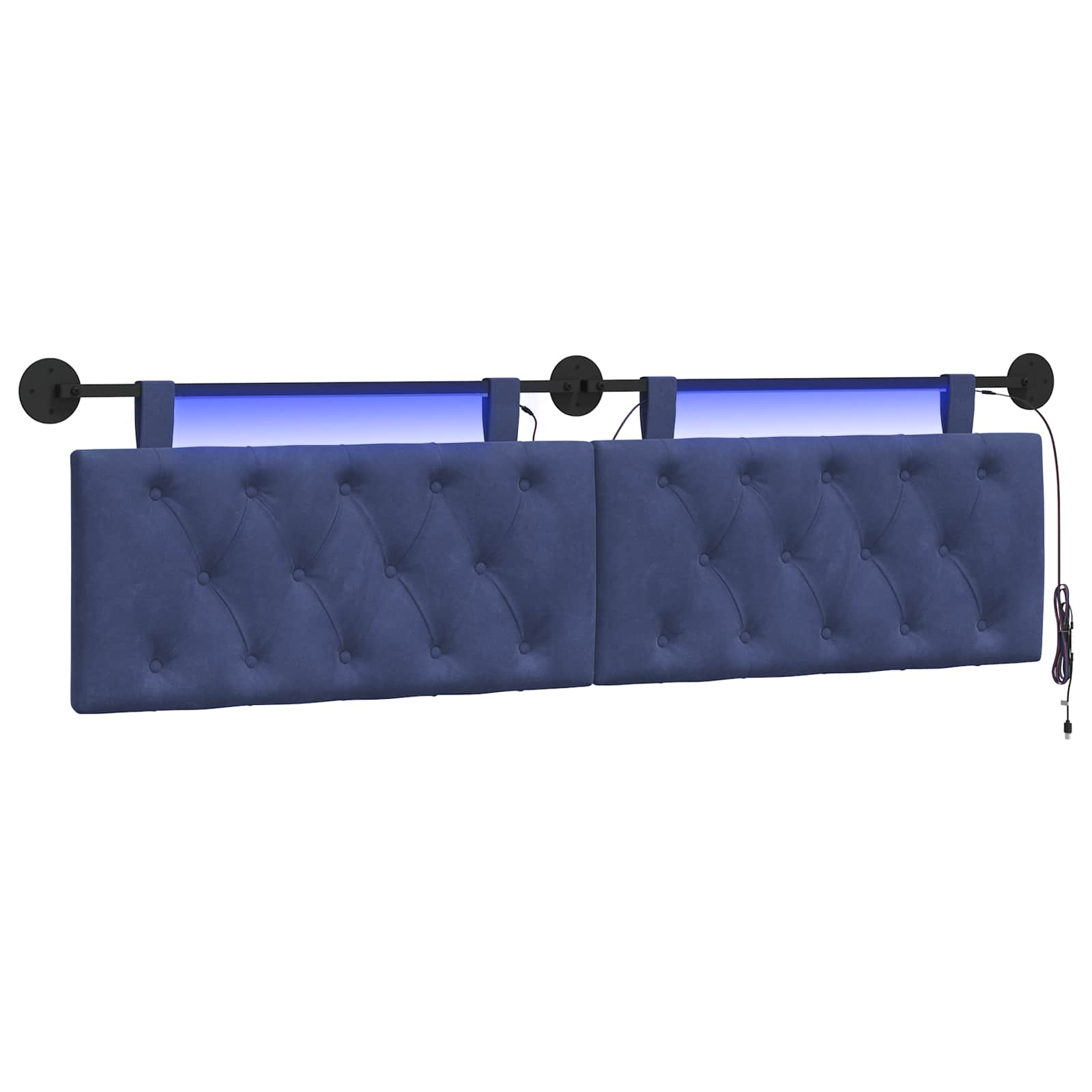 vidaXL Cabecero colgante Terciopelo 190 x 55 x 7 cm Multicolor