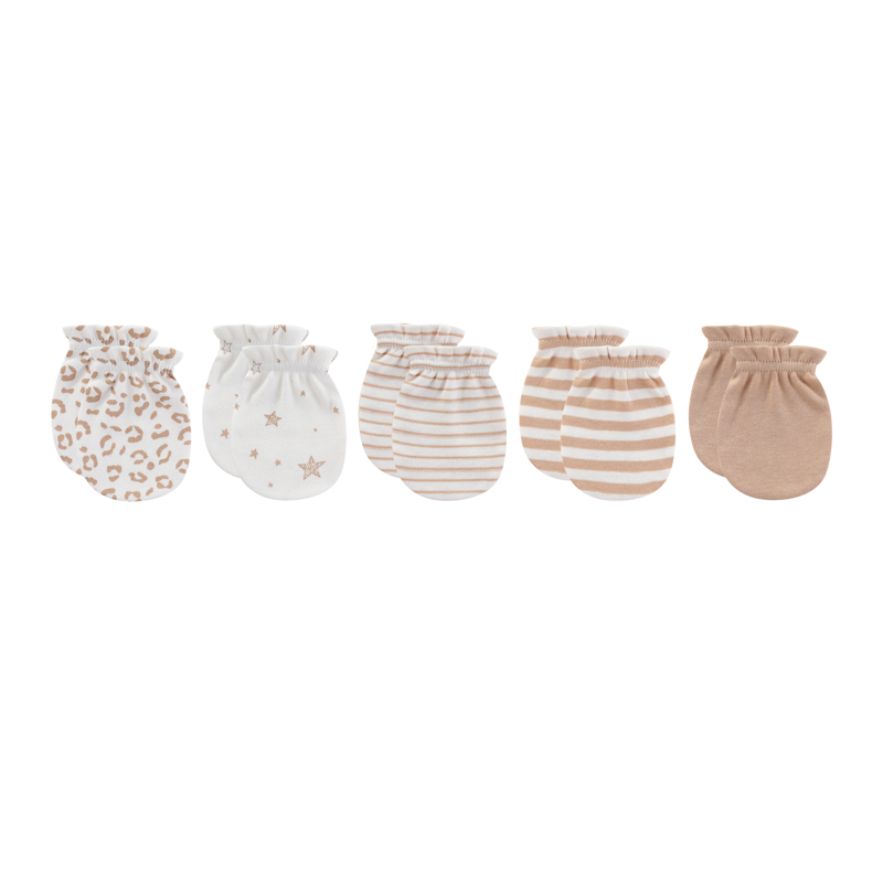TK Guantes De Algodón 100% Para Bebés Recién Nacidos 5 Piezas Accesorios Para Bebés 0-6M Manoplas Transpirables Y Lindas