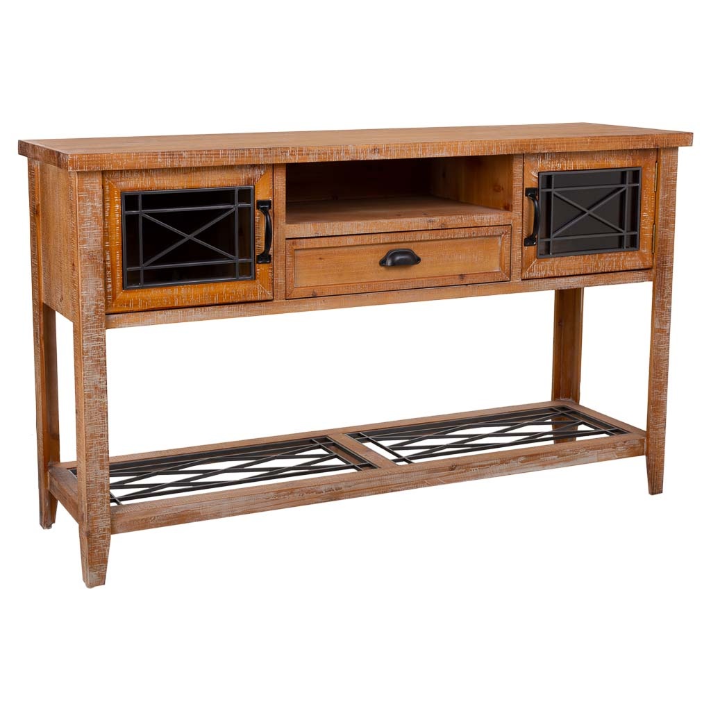 Wonderlust Deco - Recibidor de madera marrón 145x36x80 Multicolor 145x36x80h cm