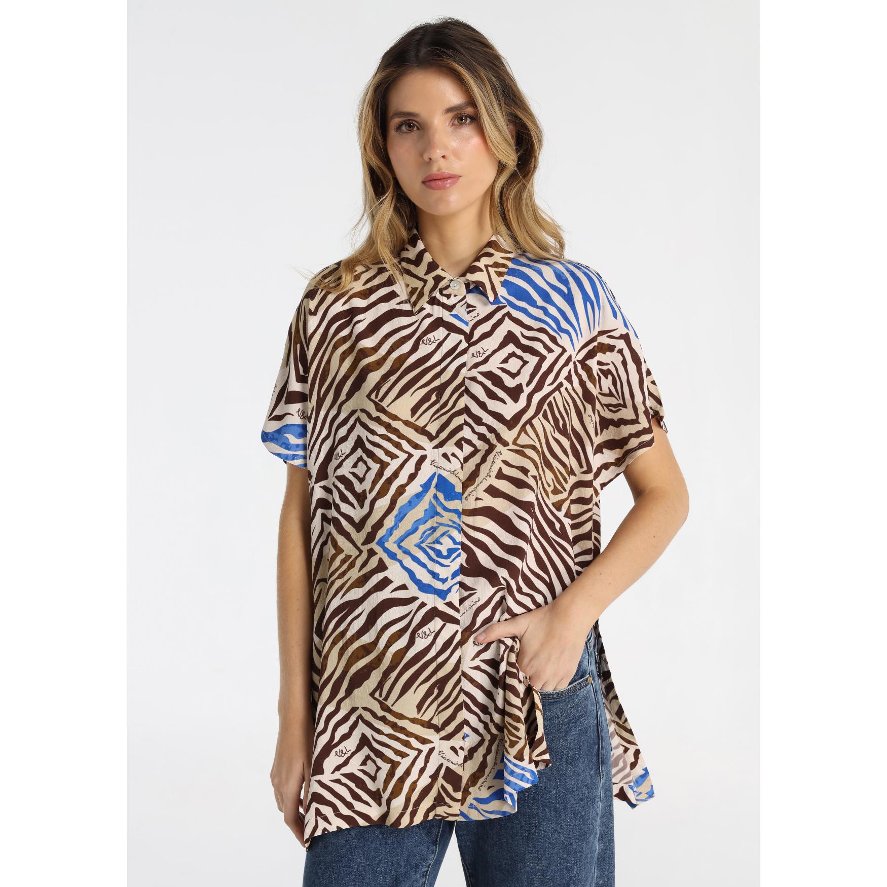 Victorio & Lucchino - Camisa de Algodón con Efecto Degradado Artístico