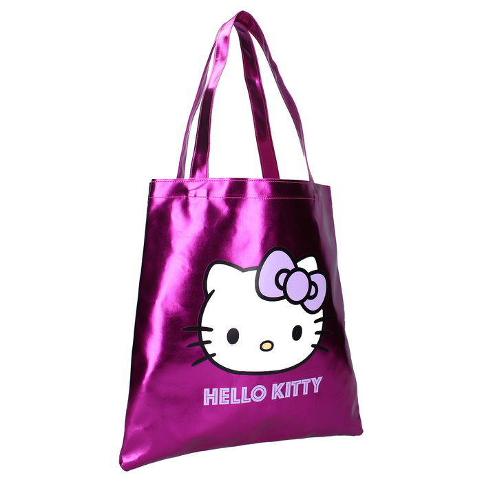 VADOBAG BOLSA DE TELA CON ASAS SHOPPING METALLIC HELLO KITTY METALLIC MOVES 37x36x1 Cms.