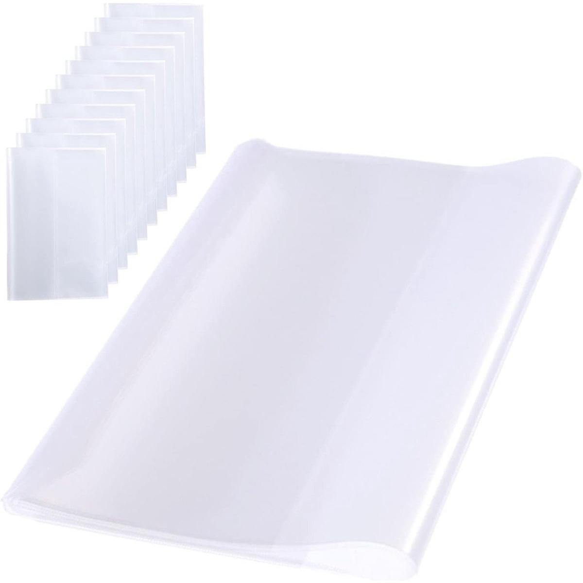 Om Home Protectores transparentes para cuadernos A4 - Material PVC transparente A4 - Flexibles - Impermeables - Resistentes al aceite - Fundas protectoras - Ideales para escuelas y oficinas (10 unidades, A4)