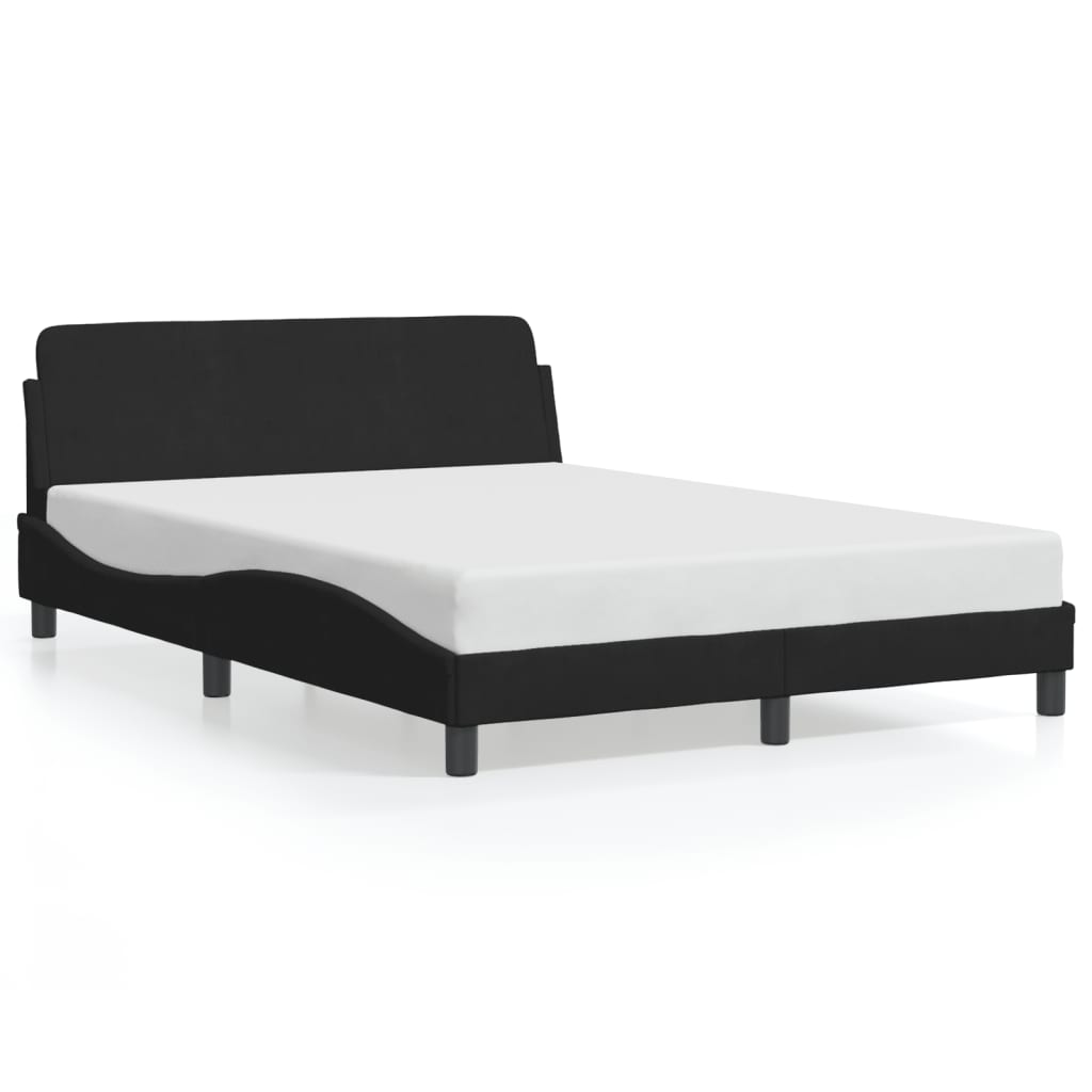 vidaXL Estructura de cama Dover terciopelo negro 140x200 cm