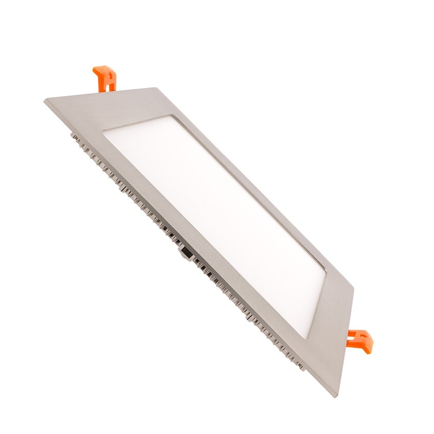 Ledkia Placa LED 18W Cuadrada SuperSlim Corte 205x205 mm Silver 3000K Blanco Cálido