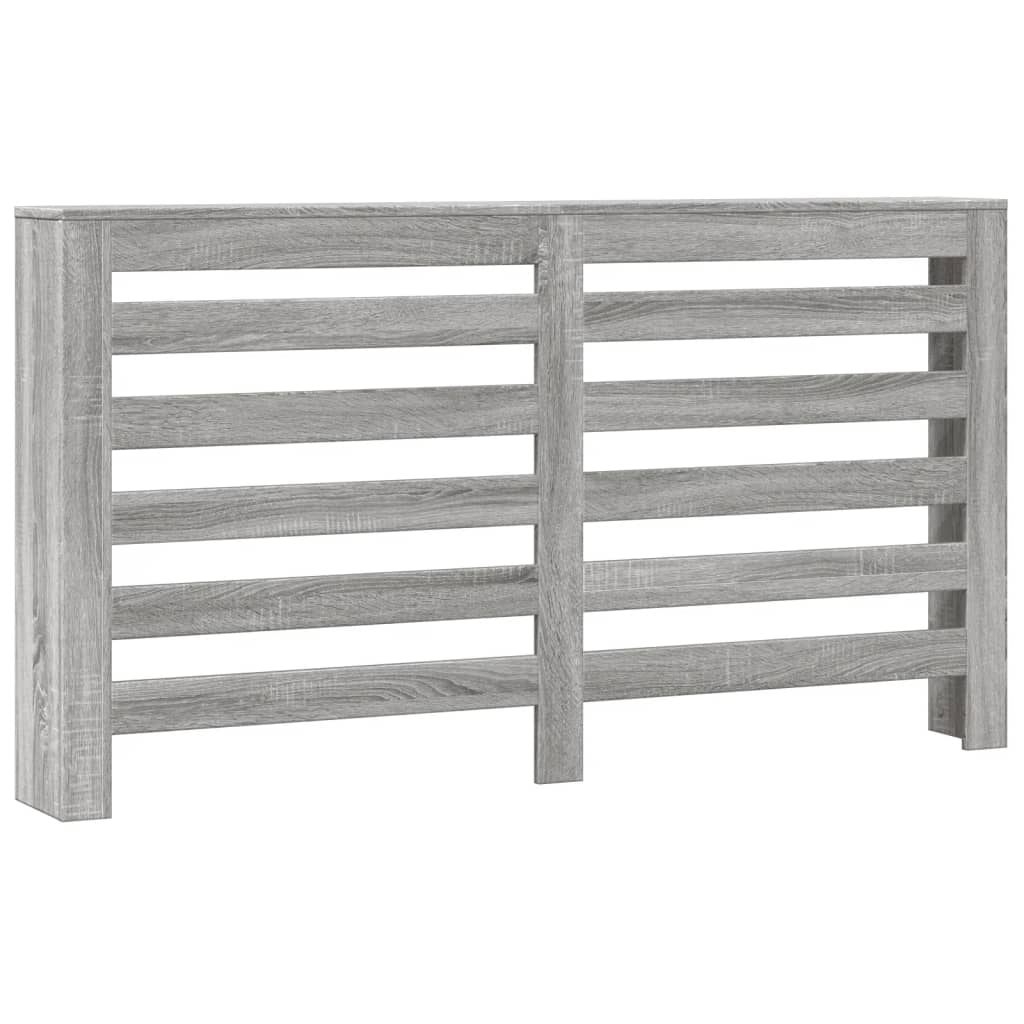 vidaXL Cubierta de radiador madera de ingeniería 149x20x82 cm en color Negro/Gris hormigón/Marrón roble y más