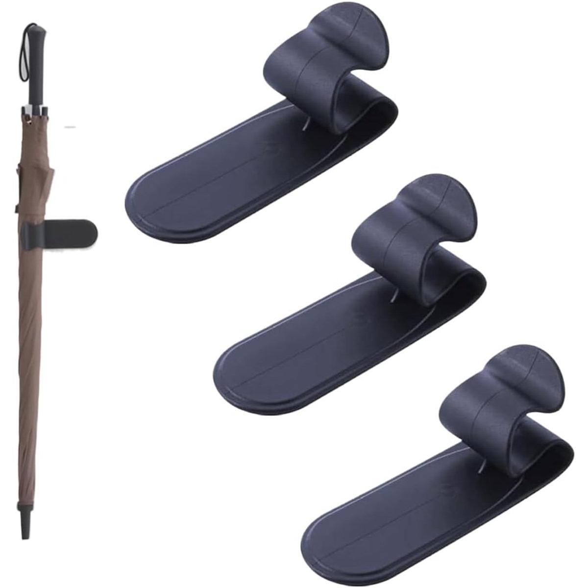 Soporte para paraguas de maletero de 3 piezas - colgador universal organizador clip de montaje - para coche vehículo colgador de pared organización del hogar - bandeja para paraguas - soporte para paraguas - soporte para paraguas - negro